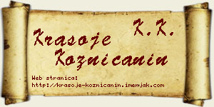 Krasoje Kozničanin vizit kartica